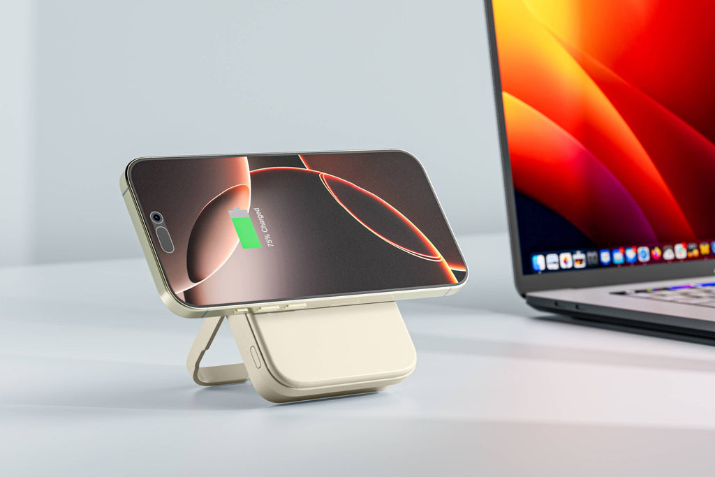 LAX Gadgets MagSafe 10000mAh Power Bank with Kickstand | Wireless Charging for iPhone 12+