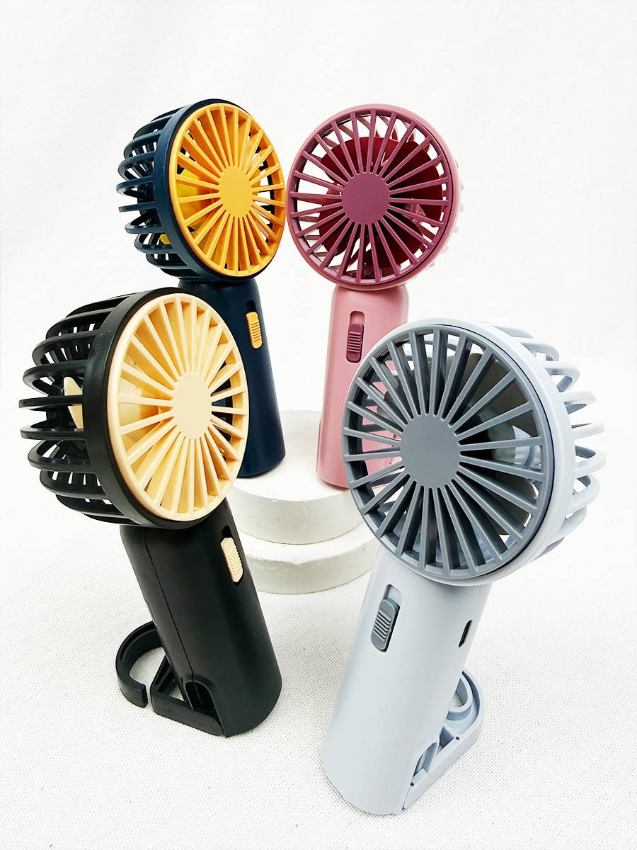 Love and Repeat Portable Hand Fan | Pull-Out Stand | Rechargeable & Compact
