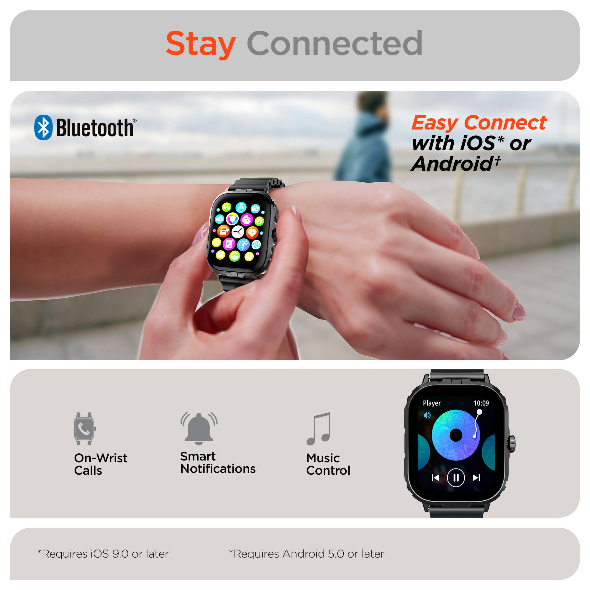 HyperGear FIT X2 | Smartwatch & Fitness Tracker | Health Monitoring & Notifications