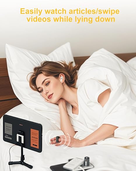 TikTok Remote Control – Bluetooth Scrolling Ring, Page Turner for Kindle, Camera Video Recording Remote for TikTok, iPhone, iPad, iOS & Android – Black