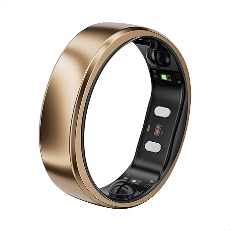 RingConn Gen 2 Air Ultra-Thin AI Smart Ring – 10-Day Battery, Fitness/Sleep/Stress/HR Tracker, No App Fee, iOS & Android – Size 13, Dune Gold