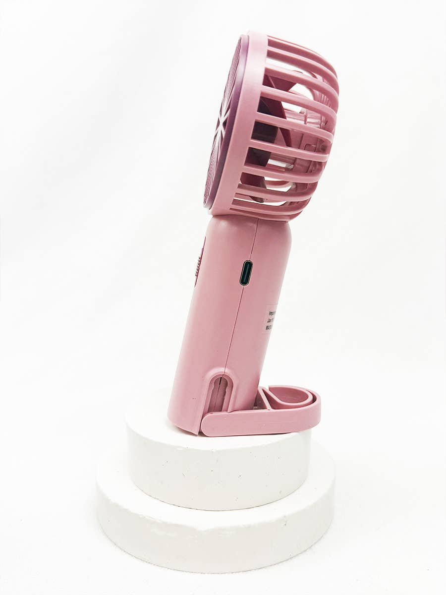 Love and Repeat Portable Hand Fan | Pull-Out Stand | Rechargeable & Compact