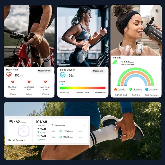 Smart Ring — Health Tracker for Women & Men | Heart Rate, Sleep, Blood Pressure, SpO2 | IP68 | No Subscription