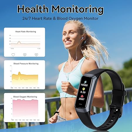 Fitness Tracker — Step, Activity & 24/7 Heart Rate, Blood Oxygen & Blood Pressure Monitor