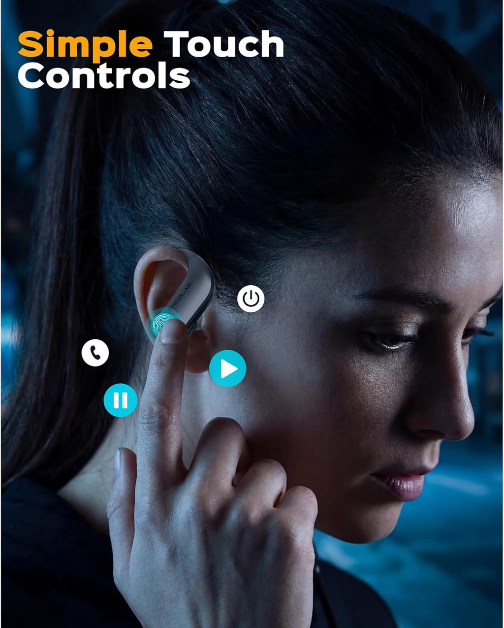 TREBLAB X3 Pro Sports Wireless Earbuds – Secure Ear Hooks, 9H Battery, IPX5 Sweatproof, Noise Isolation Bluetooth Workout Headphones