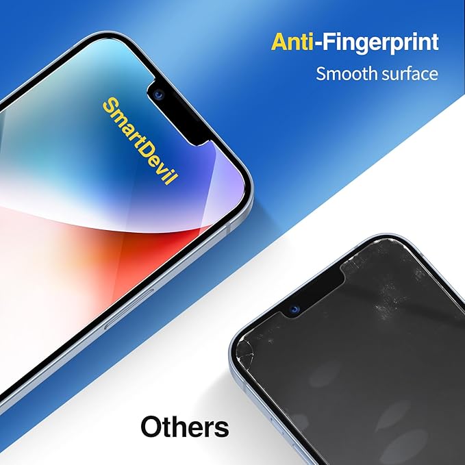 SMARTDEVIL Screen Protector for iPhone 17e / 16e / 14 / 13 Pro / 13 — HD Clear Tempered Glass (3-Pack)