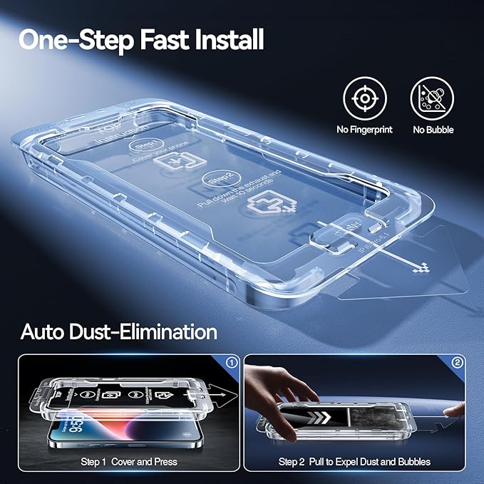 SMARTDEVIL Screen Protector for iPhone 17e / 16e / 14 / 13 Pro / 13 — HD Clear Tempered Glass (3-Pack)