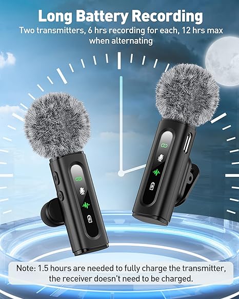 GoorDik Wireless Lavalier Microphone – 4-in-1 for iPhone, Android, USB-C & Camera