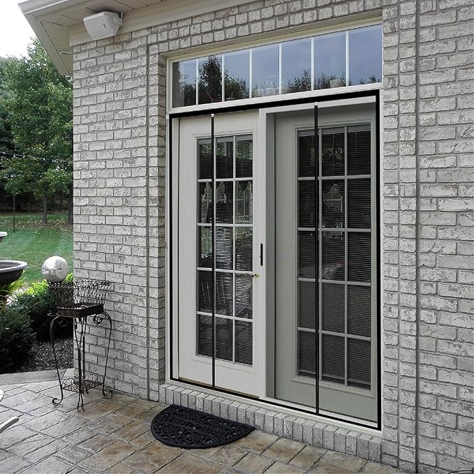 CHIYUNS Double Door Mesh Screen Magnetic Closure Heavy Duty for Sliding Door