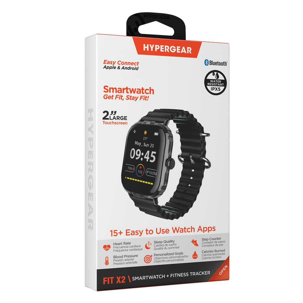 HyperGear FIT X2 | Smartwatch & Fitness Tracker | Health Monitoring & Notifications