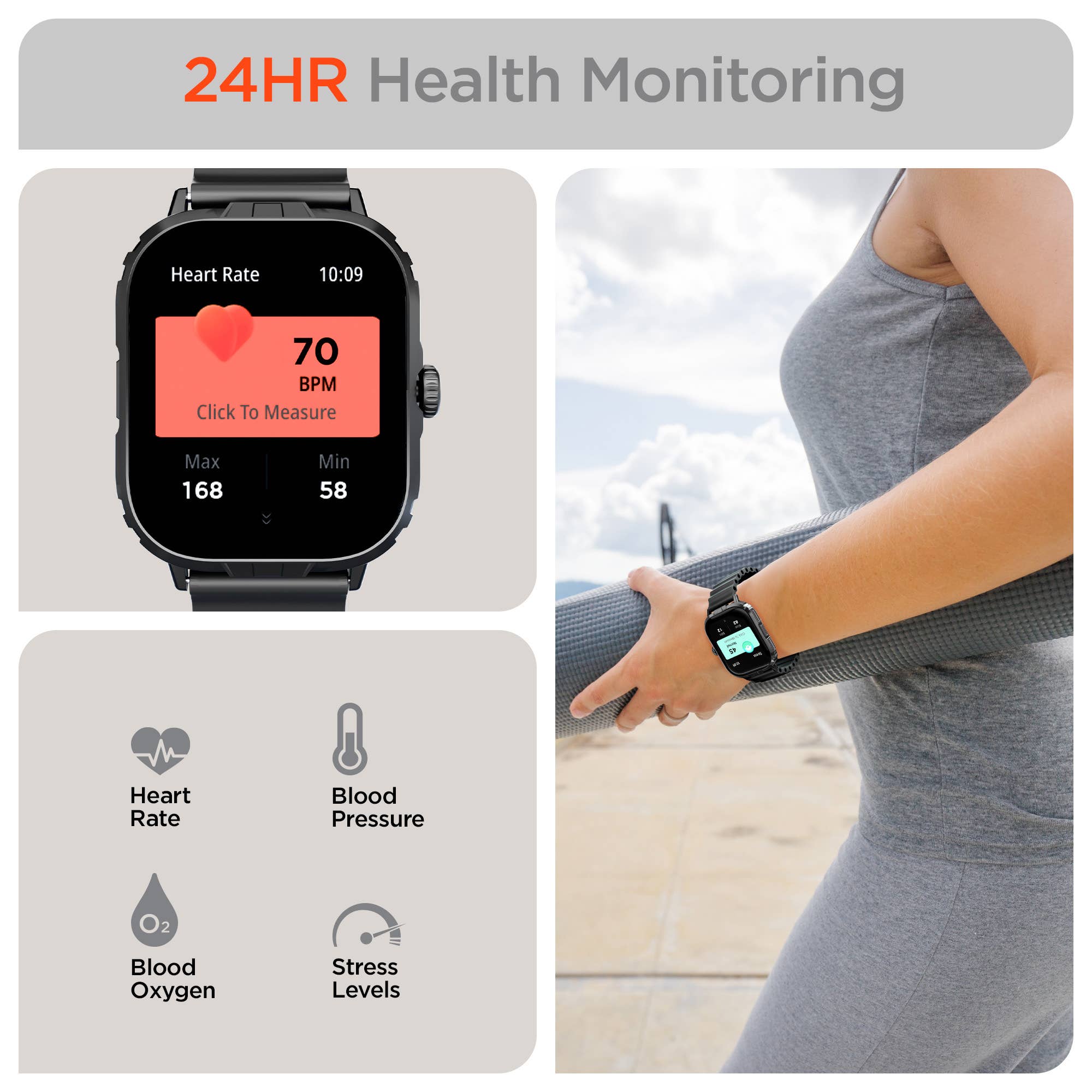 HyperGear FIT X2 | Smartwatch & Fitness Tracker | Health Monitoring & Notifications