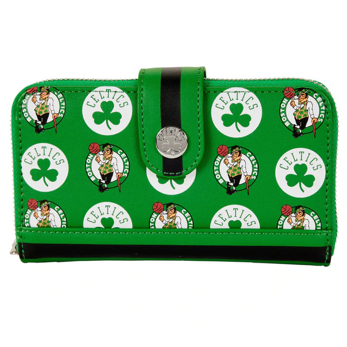 Loungefly Boston Celtics Logo Snap Wallet | Premium Faux Leather | NBA Fan Gift