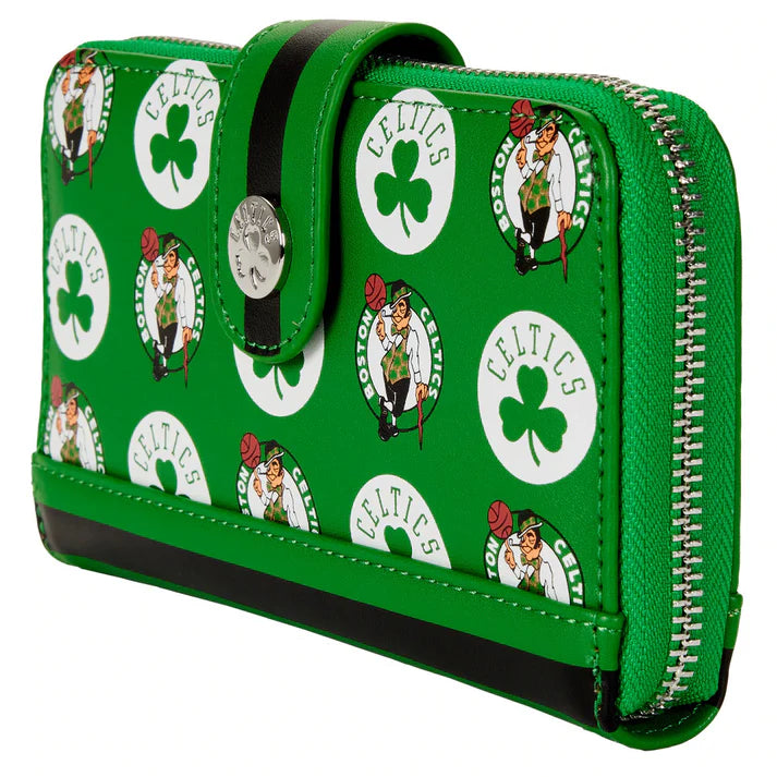 Loungefly Boston Celtics Logo Snap Wallet | Premium Faux Leather | NBA Fan Gift