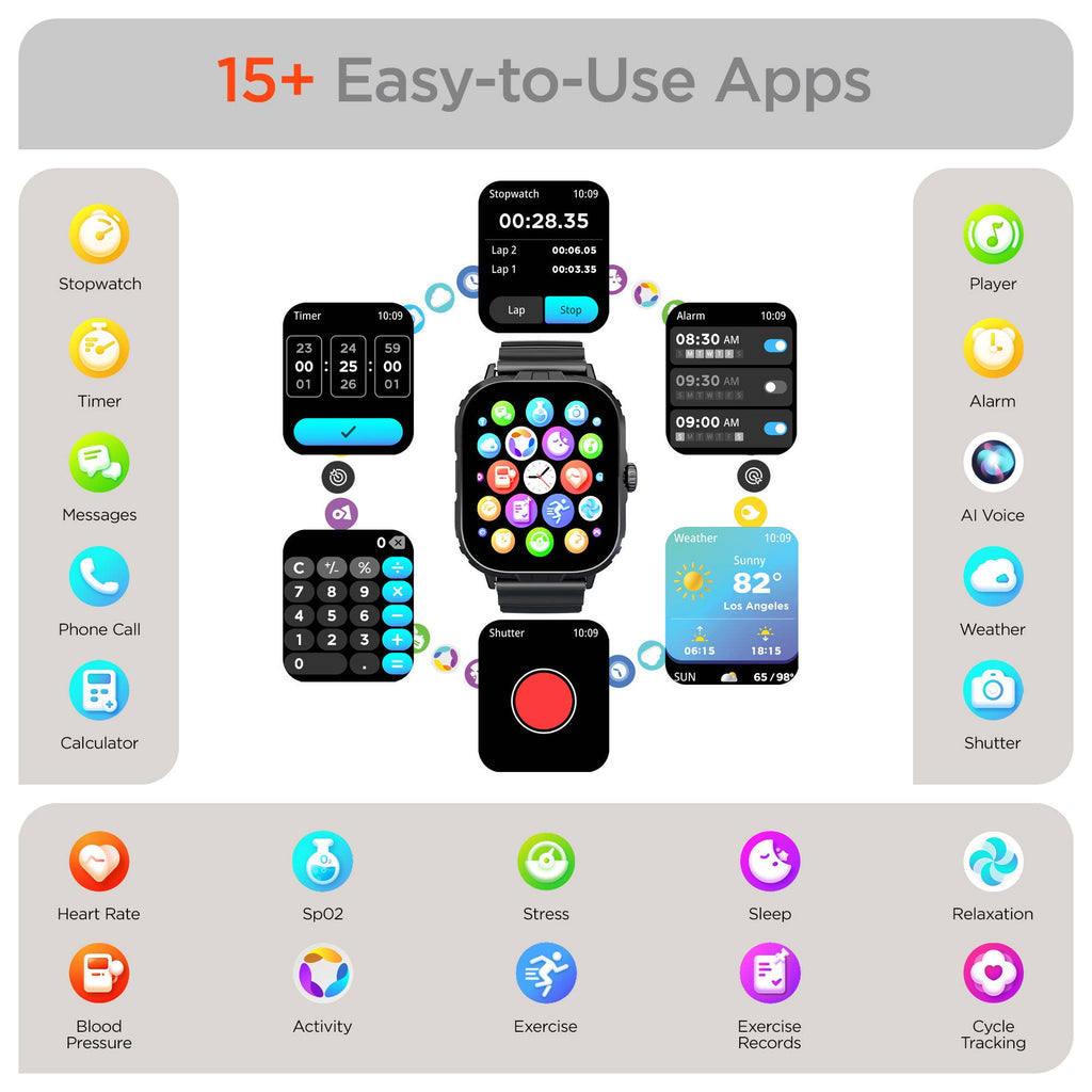 HyperGear FIT X2 | Smartwatch & Fitness Tracker | Health Monitoring & Notifications