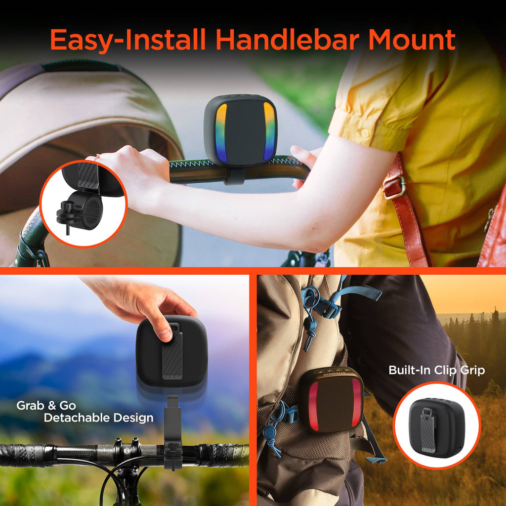 HyperGear Spin Cycle LED Wireless Bike Speaker | Bluetooth Audio & Light Show for Cyclists