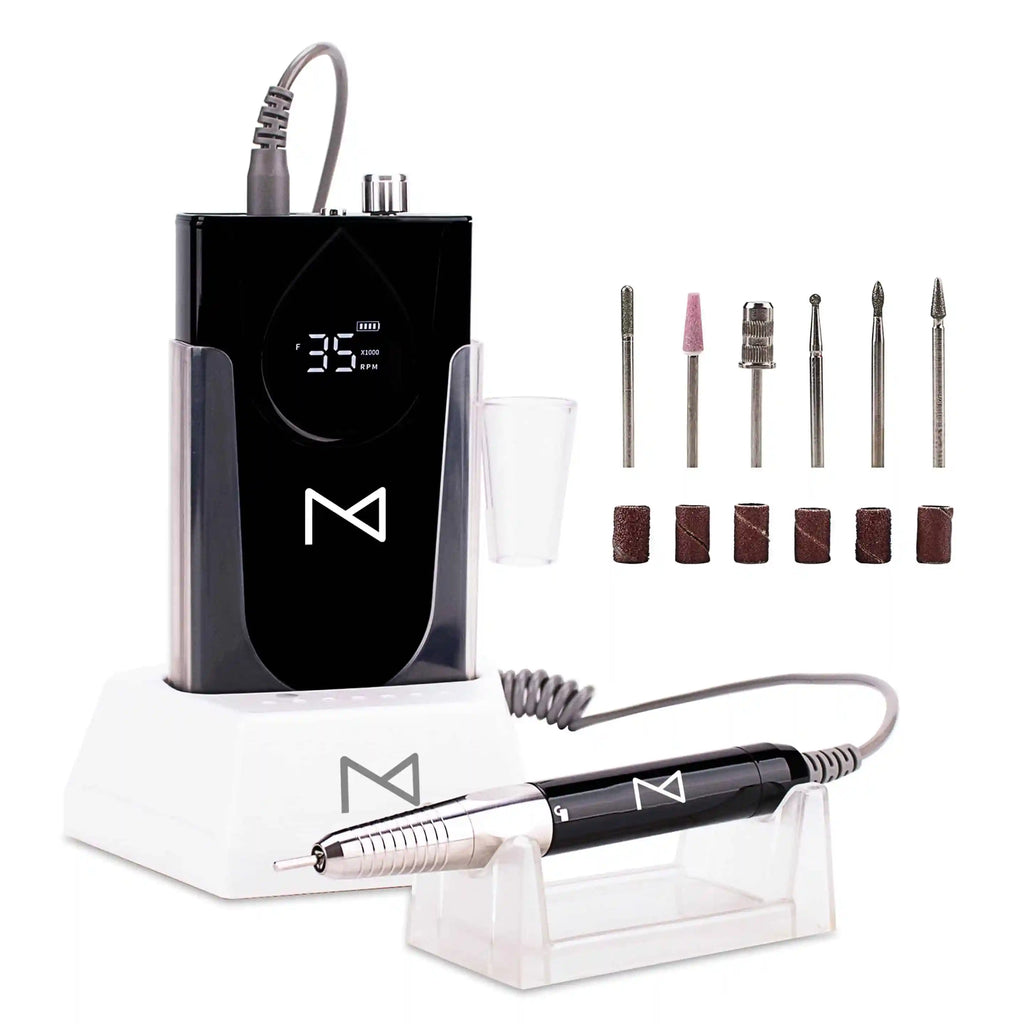 M-GEM Professional Brushless 35K RPM Nail Drill E-File – 3 Adjustable RPM Zones, Forward/Reverse, Long Battery Life – Salon-Grade Nail Care Tool